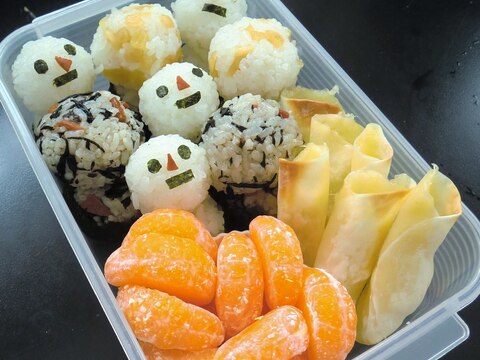 みんなのお弁当★雪だるまおにぎり